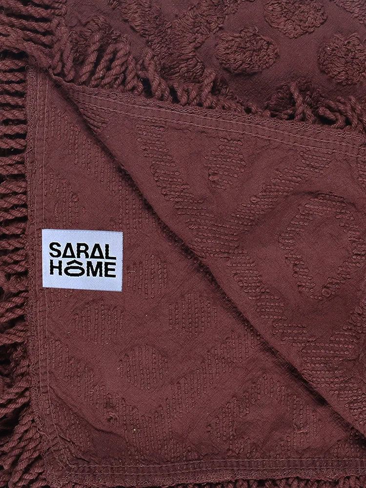 Saral Home Soft Cotton Tufted 2 Seater Sofa Cover Throw